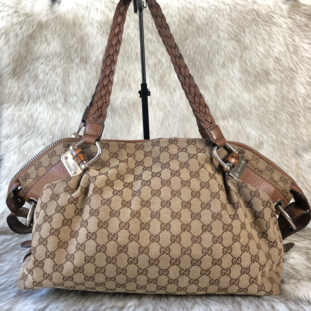 Gucci GG Canvas Medium Bamboo Bar Tote - Picture 2 of 16